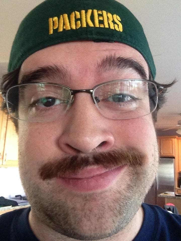Kaan sporting a mustache